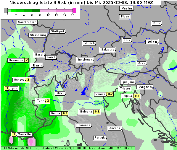 Niederschlag, 3. 12. 2025