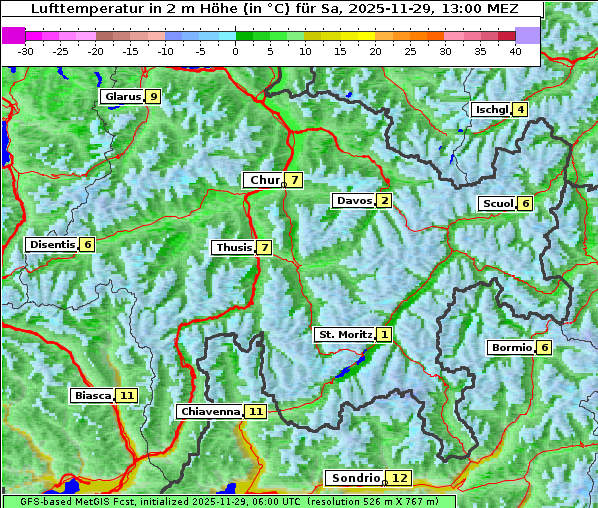 Temperatur, 29. 11. 2025