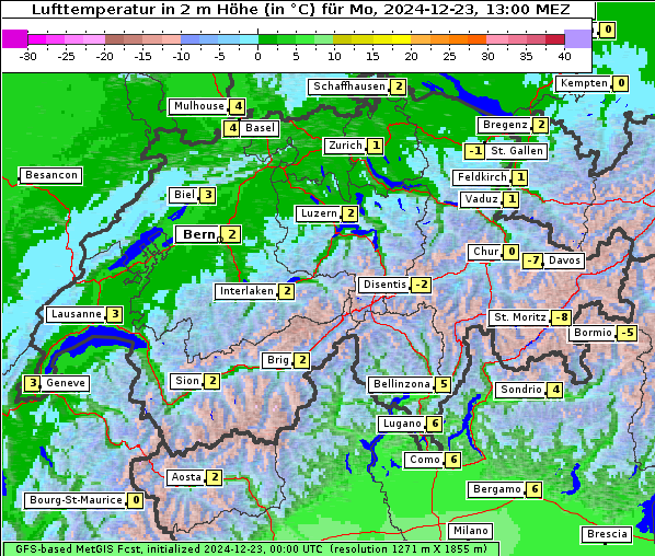 Temperatur, 23. 12. 2024