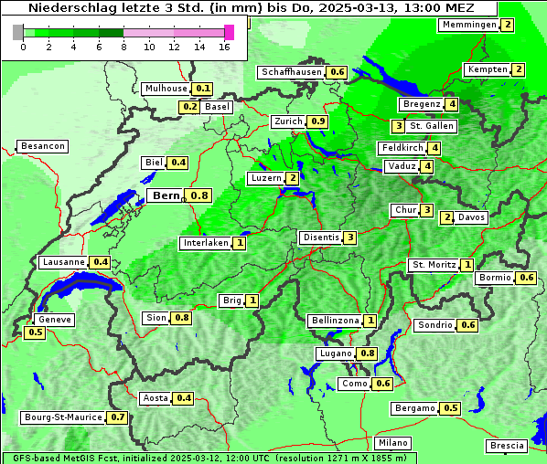 Niederschlag, 13. 3. 2025