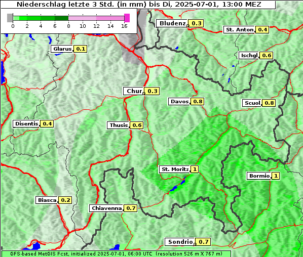 Niederschlag, 1. 7. 2025