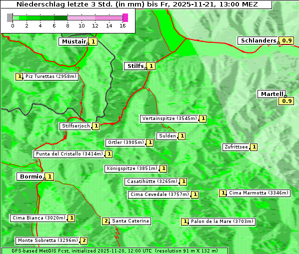 Niederschlag, 21. 11. 2025