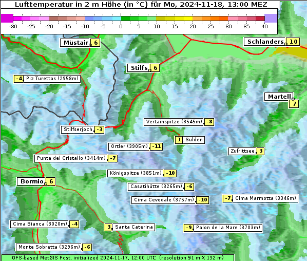 Temperatur, 18. 11. 2024