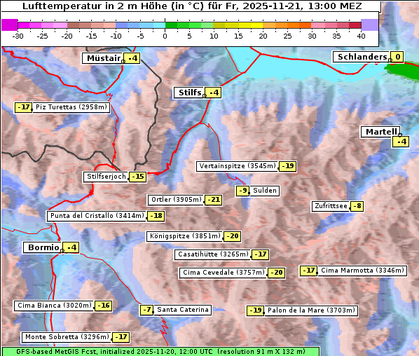 Temperatur, 21. 11. 2025