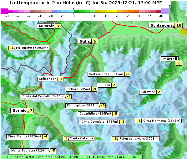 Temperatur, 21. 12. 2025