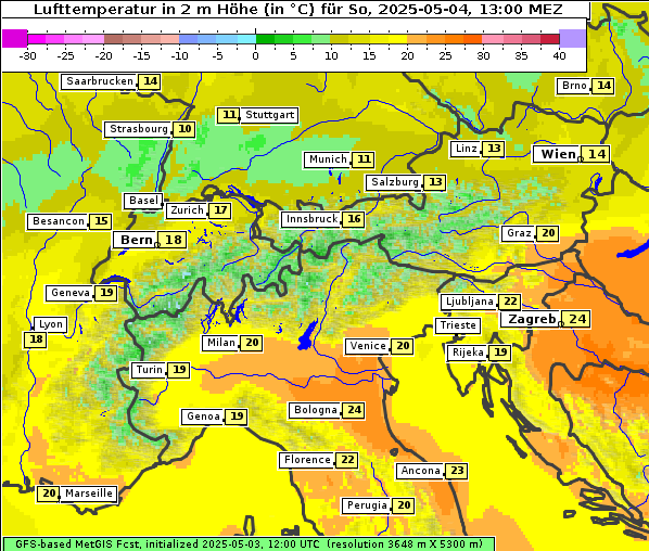 Temperatur, 4. 5. 2025