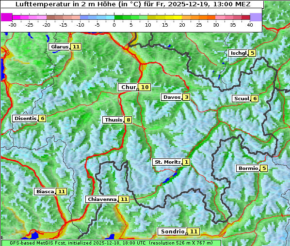 Temperatur, 19. 12. 2025
