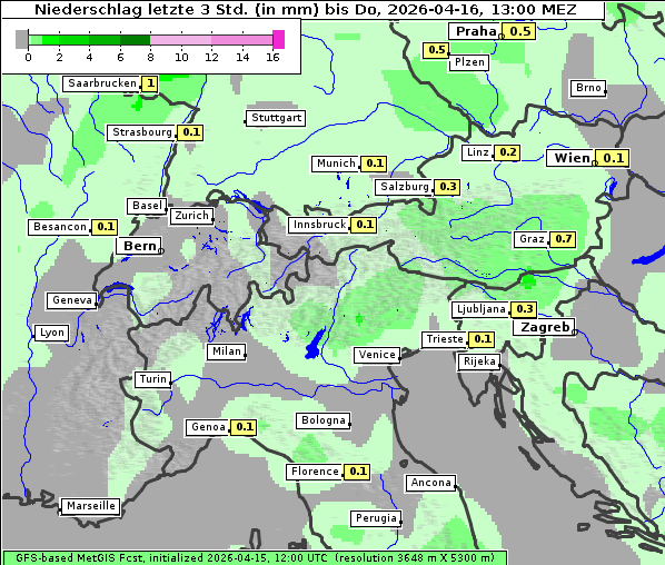 Niederschlag, 16. 4. 2026