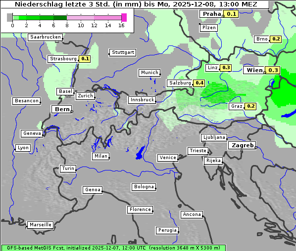 Niederschlag, 8. 12. 2025