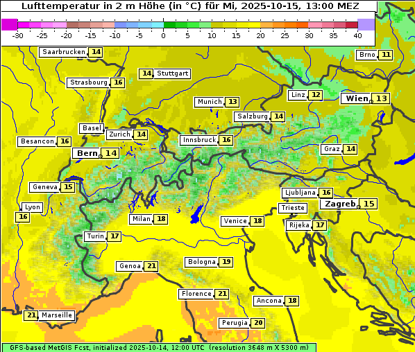 Temperatur, 15. 10. 2025