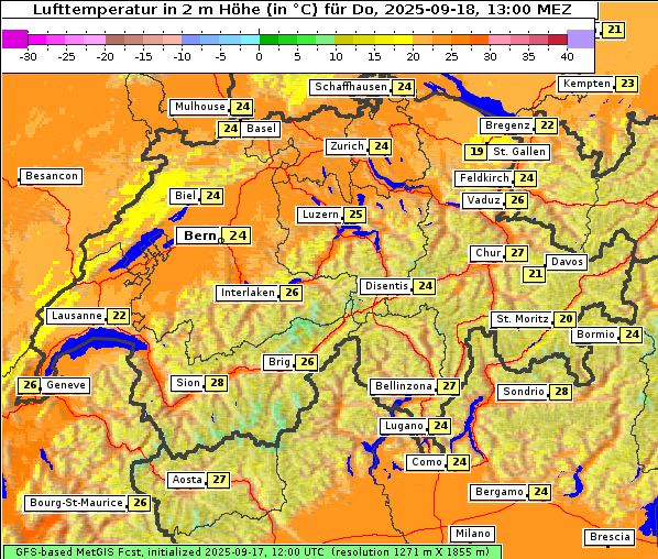 Temperatur, 18. 9. 2025