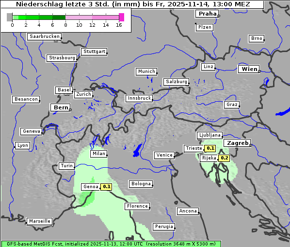 Niederschlag, 14. 11. 2025