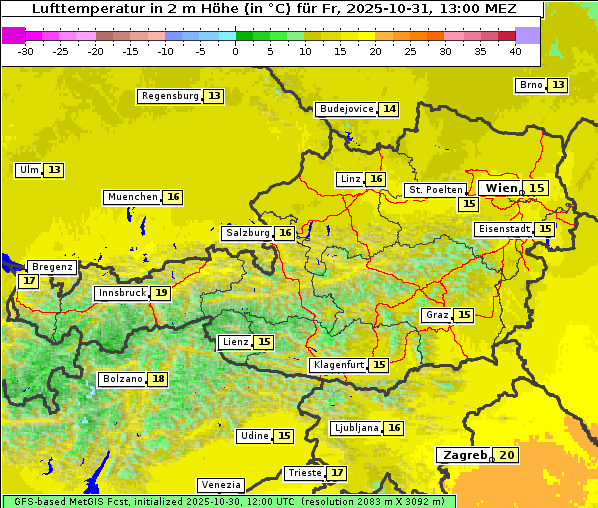 Temperatur, 31. 10. 2025