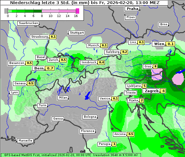 Niederschlag, 20. 2. 2026