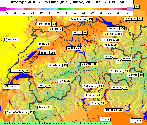 Temperatur, 6. 7. 2025