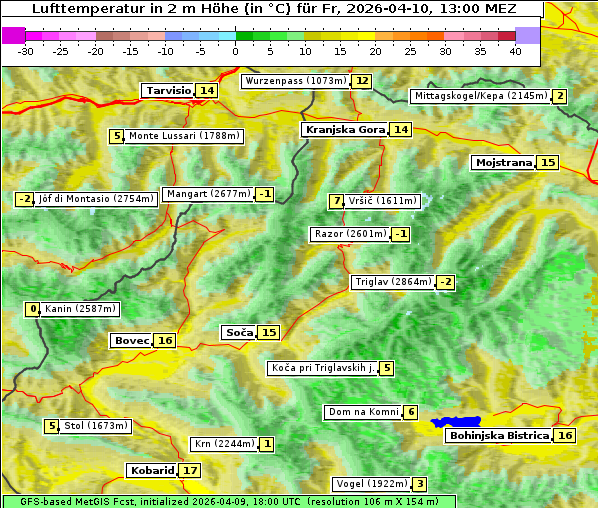Temperatur, 10. 4. 2026