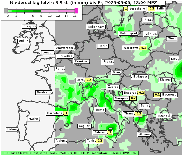 Niederschlag, 9. 5. 2025