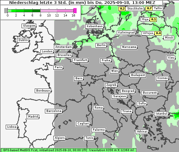 Niederschlag, 18. 9. 2025