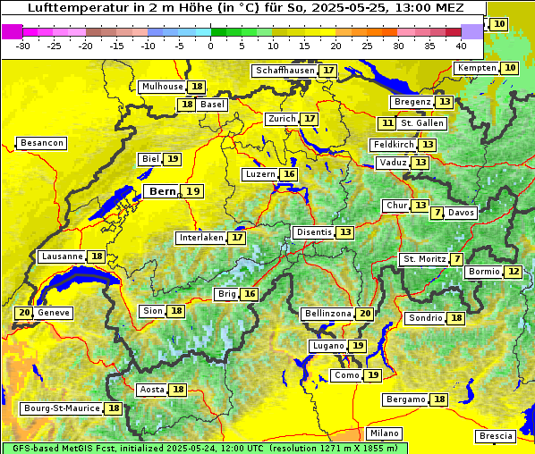 Temperatur, 25. 5. 2025
