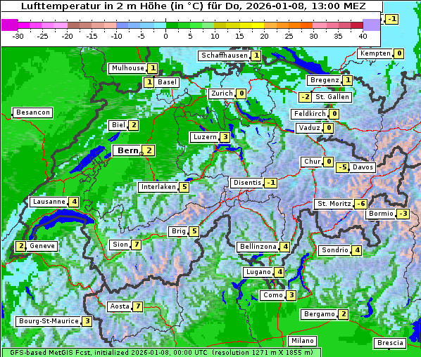 Temperatur, 8. 1. 2026