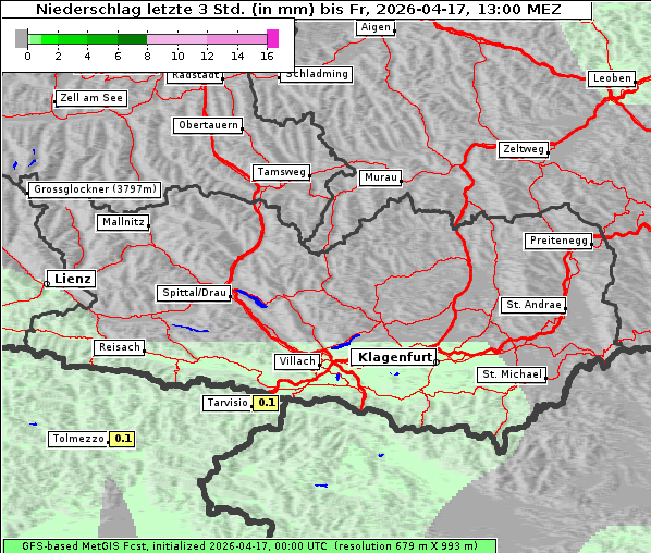 Niederschlag, 17. 4. 2026