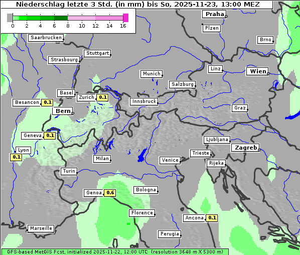 Niederschlag, 23. 11. 2025