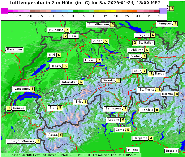 Temperatur, 24. 1. 2026
