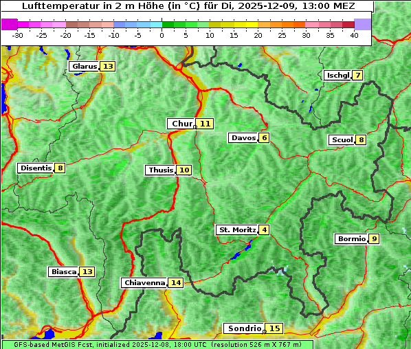 Temperatur, 9. 12. 2025
