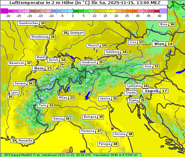 Temperatur, 15. 11. 2025
