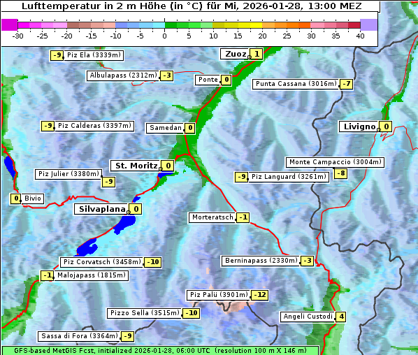 Temperatur, 28. 1. 2026
