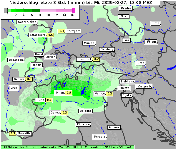 Niederschlag, 27. 8. 2025