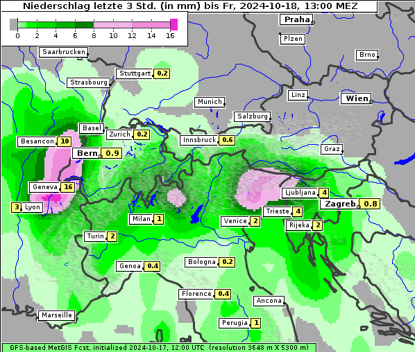 Niederschlag, 18. 10. 2024