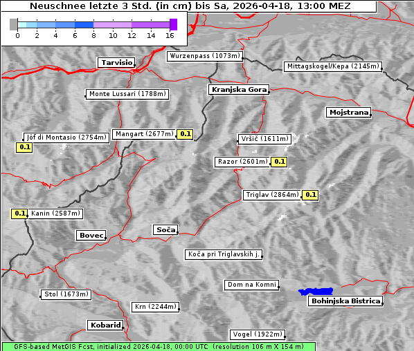 Neuschnee, 18. 4. 2026