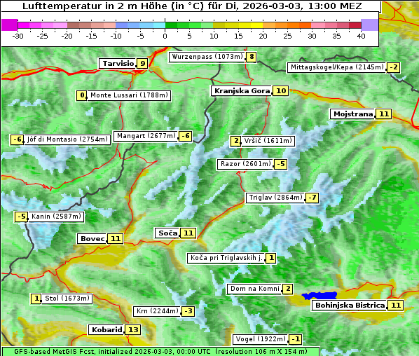 Temperatur, 3. 3. 2026