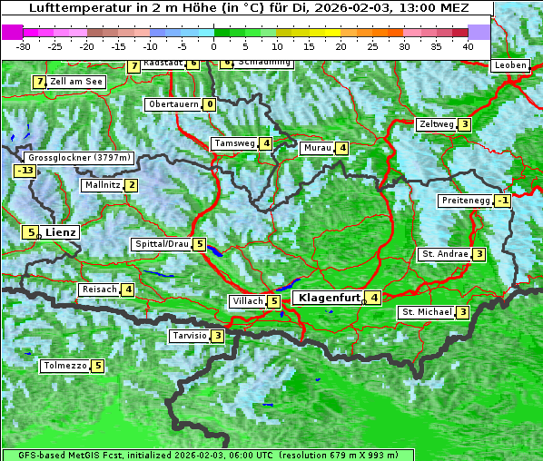 Temperatur, 3. 2. 2026