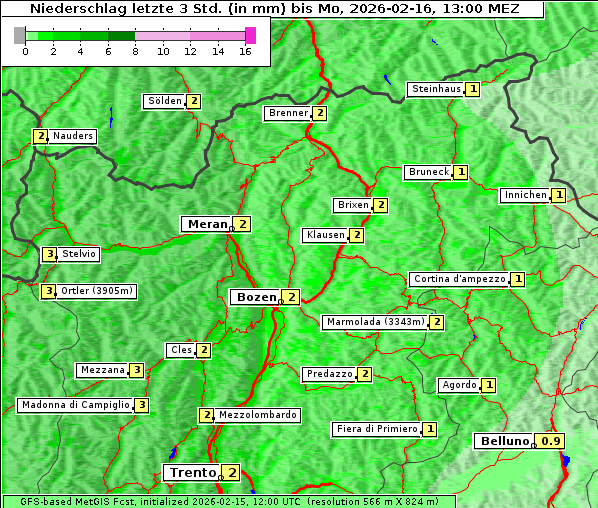 Niederschlag, 16. 2. 2026