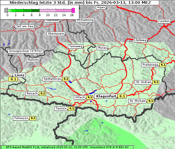 Niederschlag, 13. 3. 2026