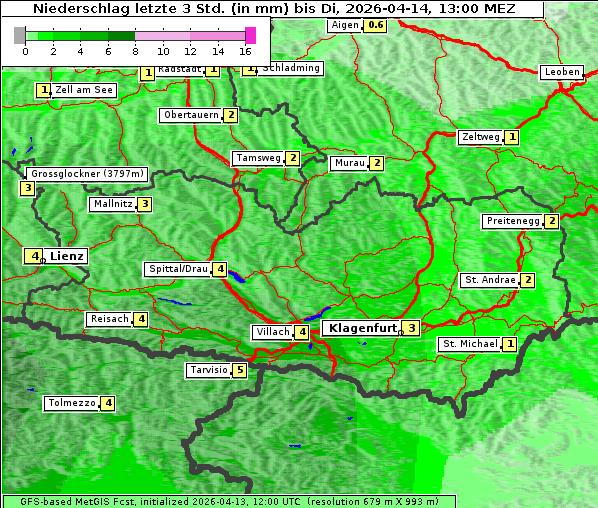Niederschlag, 14. 4. 2026