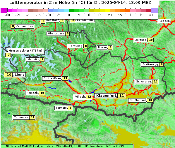 Temperatur, 14. 4. 2026