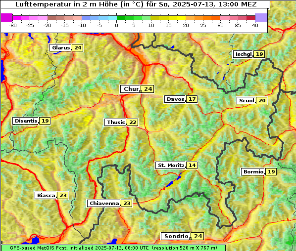 Temperatur, 13. 7. 2025