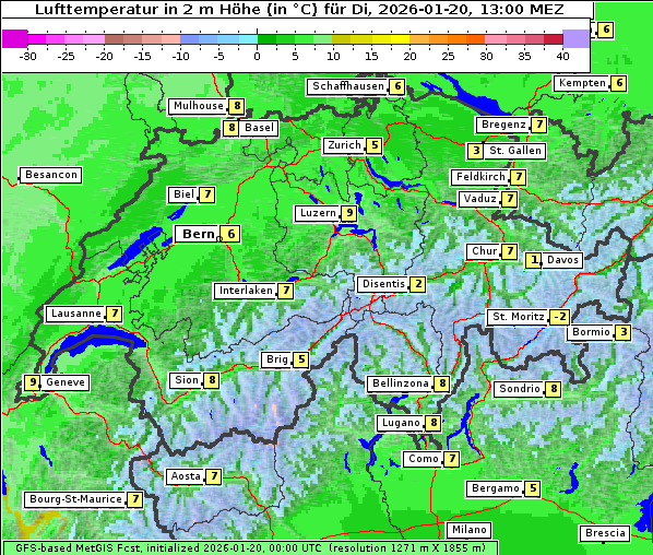 Temperatur, 20. 1. 2026