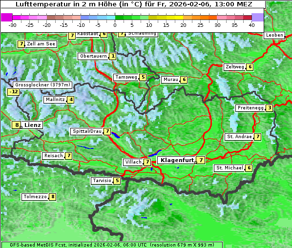 Temperatur, 6. 2. 2026