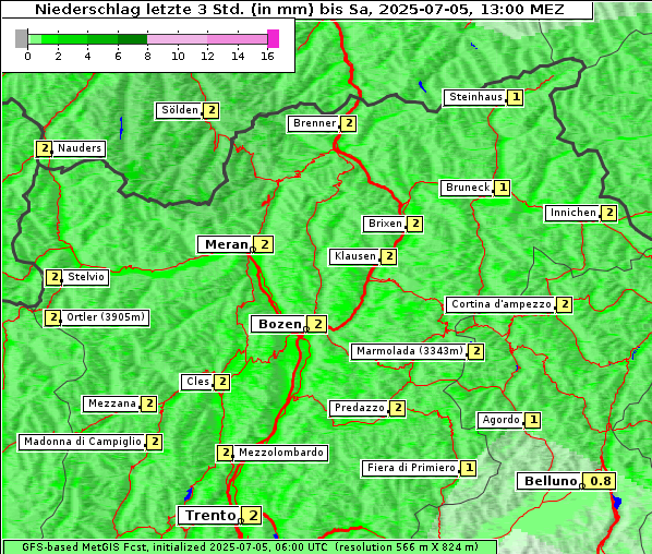 Niederschlag, 5. 7. 2025
