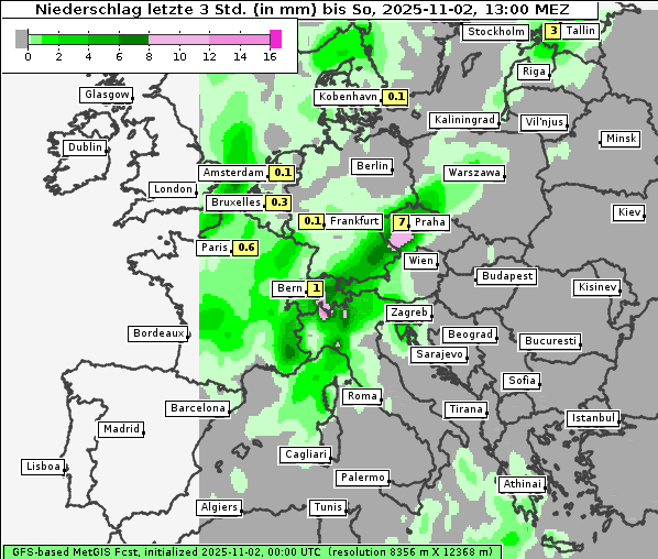 Niederschlag, 2. 11. 2025