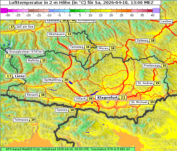 Temperatur, 18. 4. 2026