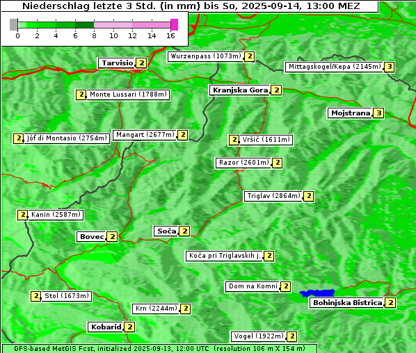 Niederschlag, 14. 9. 2025