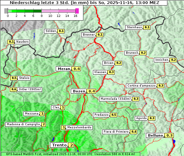 Niederschlag, 16. 11. 2025