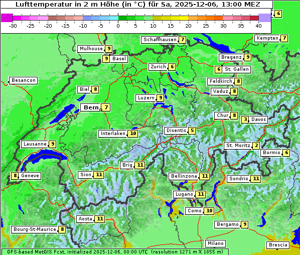 Temperatur, 6. 12. 2025