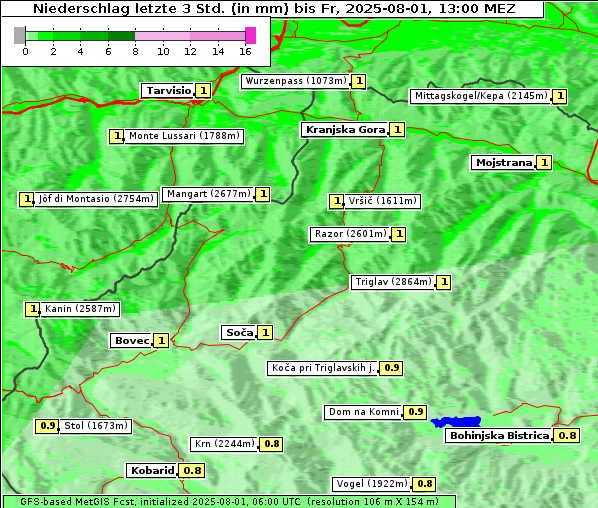 Niederschlag, 1. 8. 2025