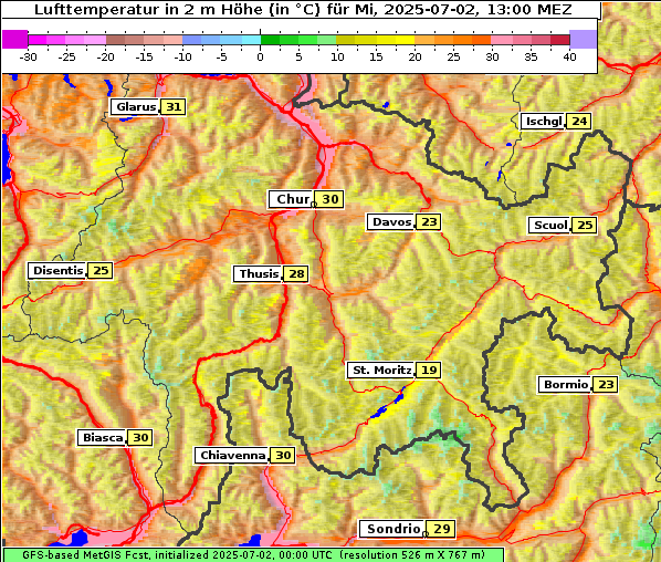 Temperatur, 2. 7. 2025